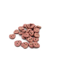 6Pc Novelty Sewing Buttons Heart Shape, Handmade Pink Ceramic Buttons Fo... - $19.61