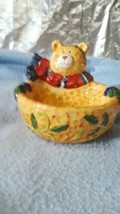 Ceramic Christmas Teddy Bear Candy Dish 5x6 - $18.69