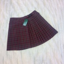 Wild Fable Women’s S Plaid Mini Skirt Pleated Burgundy New  - £7.91 GBP
