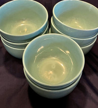 Manor Lane Home Collection Soup Cereal Bowls (8) 5.5&quot; x 3-5&quot; Soft Green - $35.00