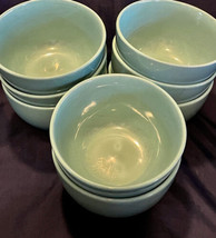 Manor Lane Home Collection Soup Cereal Bowls (8) 5.5&quot; x 3-5&quot; Soft Green - £26.15 GBP