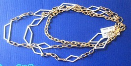 Cookie Lee Chain Necklace 38&quot; Long Mint with Tag Gold &amp; Silvertone Chain - £7.92 GBP