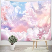 Pink Cloud Tapestry Colorful Abstract Clouds Natural Landscape Tapestries Wall H - £18.94 GBP