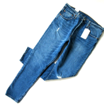 NWT Levi&#39;s 501 Skinny in Post Modern Blue Heavyweight Stretch Denim Crop Jean 30 - £44.58 GBP