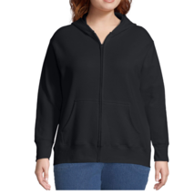 New Just My Size 2X  Eco Smart Sweats Zip Front Hooded Sweatshirt  Black - £8.68 GBP