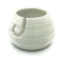 Decorative White Yarn Bowl, Artisan Portugal Pottery Handmade Decorative... - £33.19 GBP