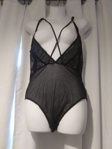 Baci Lingerie Women&#39;s Queen Size 14-18 Black Sheer Lace Bodysuit C - $18.69