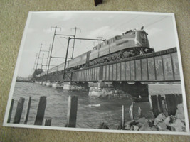 Vintage Train Photograph 11x14 Pennsylvania 4877 GG1 Locomotive on Bridge - £14.86 GBP
