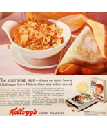 1956 Kellogg&#39;s Corn Flakes Cereal Advertisement Breakfast Foods Sunshine... - €25,67 EUR