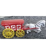 Vintage Cast Iron Toy Horse Drawn / ICE Carriage Wagon Wheels Advertisem... - $19.99