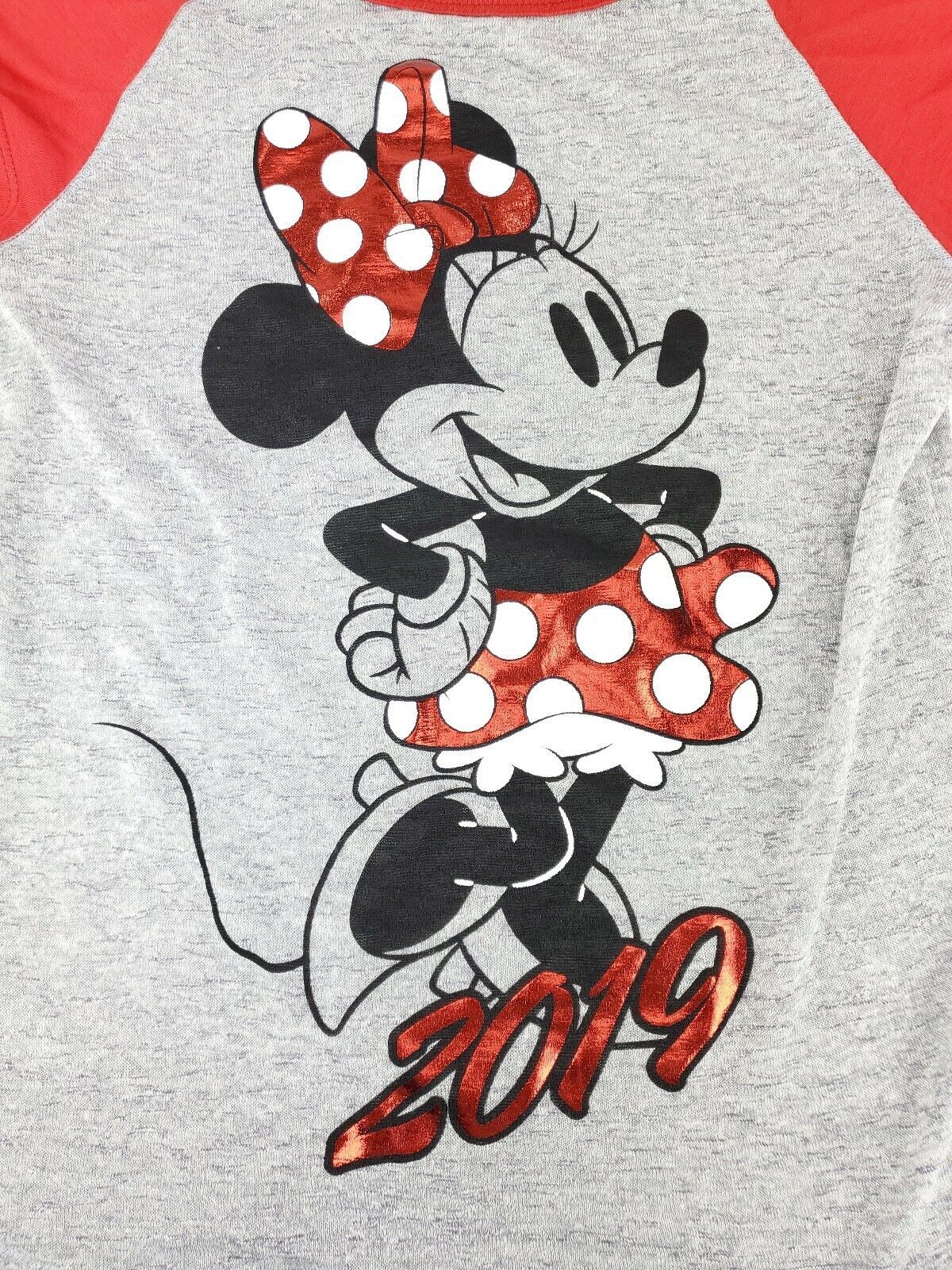 Primary image for Disney MINNIE MOUSE 2019 Size S (3/5) Sleeveless T-Shirt Tank Top Gray Red 