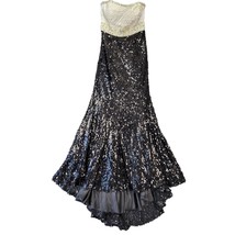 Tiffany Designs Women Dress Size 10 Black Maxi Formal Strapless Preppy Sequins - £20.62 GBP