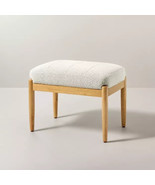 Hearth &amp; Hand with Magnolia 18&quot;x24&quot;x16&quot; Furniture Ottoman Wood Bouncle O... - $81.36 CAD
