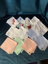 12 Vintage Irish Linen Ladies Handkerchiefs NWT Embroidered Xmas - $19.00