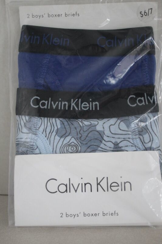 Primary image for CALVIN KLEIN Boy's 2 Pack Cotton Boxer Briefs size S (6-7) New