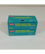 Staples Medium Binder Clips 2 boxes of 12 1 1/4 inch Black Sliver - $9.74