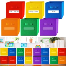 18Pcs Colorful Cube Storage Bin 11&quot; Rainbow Fabric Cube Basket With Label Window - $123.99