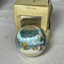 Marty Links Christmas 1980 Ornament Vintage We Wish You A Merry Christmas - £7.05 GBP