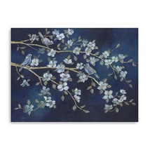 HomeRoots 398940 24 x 18 in. Watercolor Midnight Bird Rendevouz Blue Canvas Wall - £140.35 GBP