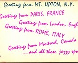 Comic Greetings Mount Upton New York NY UNP DB Pos Card Postcard E7 - $9.85