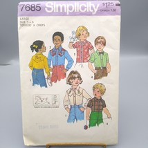 Vintage Sewing PATTERN Simplicity 7685, Unisex Kids 1976 Toddler Shirt, ... - £9.16 GBP