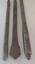 Antique Iron Hand Drill Bits Primitive Woodworking Tools Hand Forged Lot of 3 image 4