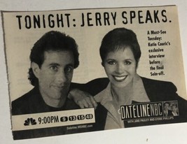 Dateline Tv Show Print Ad Vintage Jerry Seinfeld Katie Couric TPA2 - £4.66 GBP