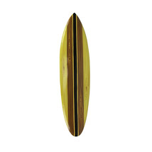 Scratch &amp; Dent 39 Inch Wooden Surfboard Wall Hanging Beach Decor - Brown - £55.38 GBP