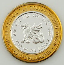 CALIFORNIA HOT, TEN DOLLAR GAMING TOKEN .999 FINE SILVER COIN - $55.08