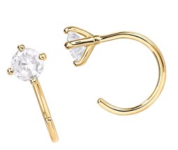 925 Sterling Silver Huggie Half Hoop Earrings | Tiny - $51.34