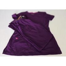 Purple Scrub Set Top Pants VNeck Short Sleeve Comfort Fit Healthcare Uni... - $19.80