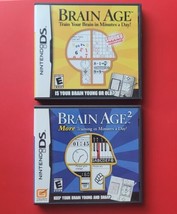 Nintendo DS Brain Age 1 2 Train Your Brain in Minutes a Day &amp; More Lot 2 Games - £11.06 GBP