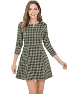 Women&#39;s Flannel Plaid Zip-Up Mini Dress - £52.94 GBP