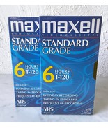 2 Maxell Standard Grade T-120 Blank VHS Video Tapes 6 Hour Capacity - Ne... - £7.42 GBP