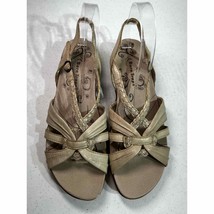 Bare Traps Jacee Beige Sandals Size 7.5M Leather Ankle Strap Braided - £8.11 GBP