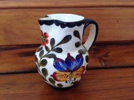 Vintage Czech Erphila Art Pottery Handpainted Small Pitcher Creamer Folk Art - £39.17 GBP