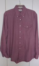 L.L. BEAN MEN&#39;S LS RED CHECKED COTTON/POLY SHIRT-17/35-GENTLY WORN - £11.19 GBP