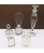 Vintage Antique Engraved Crystal Cut Glass Perfume Cologne Bottles Lot of 5 - $1,841.74 MXN