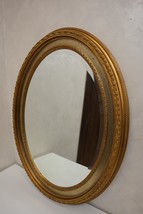 Victorian Ornate Oval Wall Mirror – Antique Gold Gilt Frame Decorative E... - $396.00