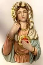 Immaculate Heart of Mary 13&quot; Hand Painted Wall Plaque, New from Colombia - $79.19