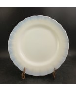MacBeth Monax Blue Petalware Dinner Plate 9&quot; Diameter Milk Glass, OBO - $15.00