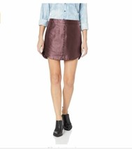 BB Dakota Women&#39;s Conrad Leather Mini Skirt Burgundy Size 0 Boysenberry BH309229 - £54.50 GBP