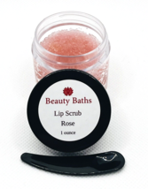 Rose Lip Scrub handmade exfoliating sugar scrub gift for her 1 ounce jar natural - £6.18 GBP