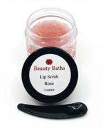 Rose Lip Scrub handmade exfoliating sugar scrub gift for her 1 ounce jar... - $8.23