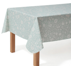 Sage Floral Print PEVA Tablecloth 60&quot; x 84&quot; Rectangle Chloride Free Fabr... - $18.97