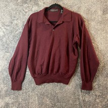 Brandini Vintage Wool Sweater Mens XL Maroon Made in Italy Merino Soft G... - $7.23