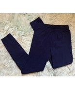 Cat &amp; Jack Girls Leggings Size L (10-12) Navy Blue Solid Stretch Pull On... - $91.64 MXN