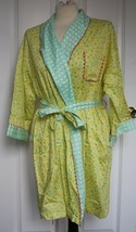 Kay J&#39;s Kay Unger S Yellow Polka Dot Gingham Pajamas Sleep Robe - £26.89 GBP