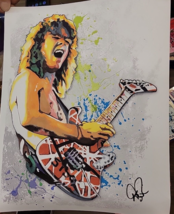 Eddie Van Halen 11 X 14&quot; Print Signed By Artist Daniel Rankin W/ Coa - £22.51 GBP