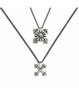 Floral Flower Smiley &quot;X&quot; Necklace Chain Silver Murakami Streetwear White... - £19.71 GBP+